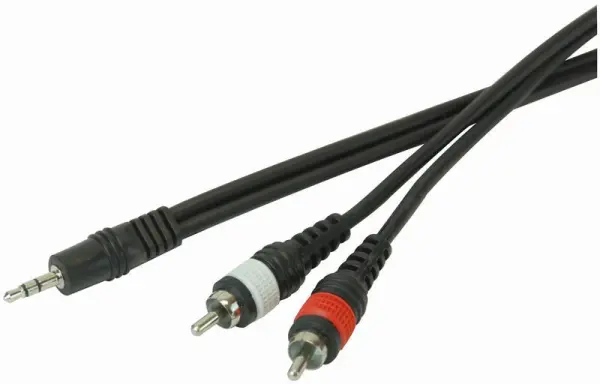STAGG Kabel Audio 3.5mm Stereo Jack ke 2x Phono (RCA) 3m