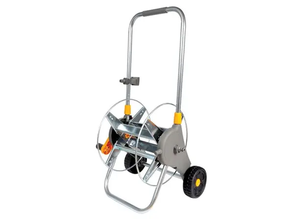 Hozelock 2437 Metal Hose Cart, 60m, Zinc-Plated Steel