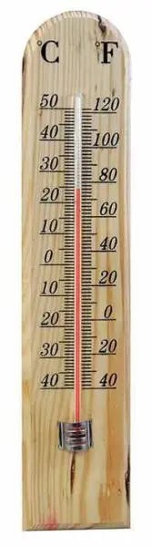 Kingfisher Termometro in Legno Tradizionale, 255mm