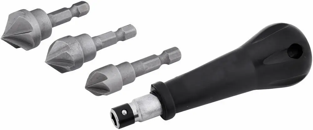 Rolson Tools 4-Piece Hand Countersink Set (12, 16, 19mm)