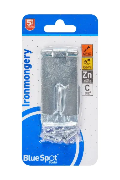 Blue Spot Tools 锌镀层门扣搭扣 75毫米 户外安全扣具