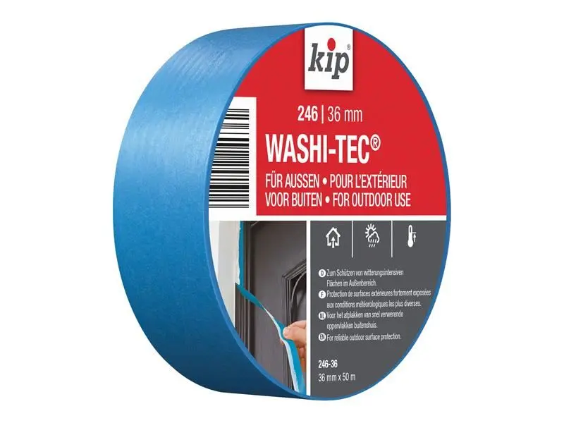 kip® סרט הדבקה חיצוני פרימיום WASHI-TEC, 36 מ״מ x 50 מ׳