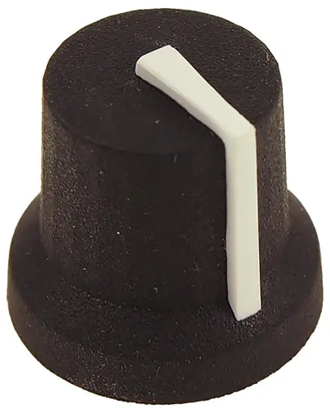 CLIFF Electronic Components 6mm Black Push Fit Instrument Knob, D Shaft - White Black