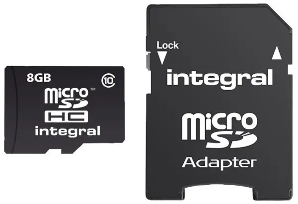 Carte MicroSDHC UltimaPro INTEGRAL 8GB avec adaptateur SD, 90 MB/s