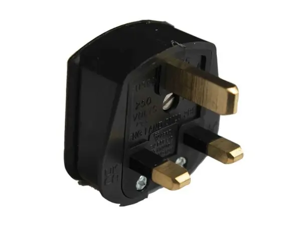 Dencon Prise électrique 3 broches, fusible 13A, Noir, Norme BS