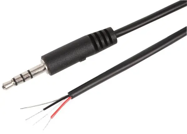 CLIFF 3.5mm 4-Pole Jack Plug to Stripped Ends, 2m Cable