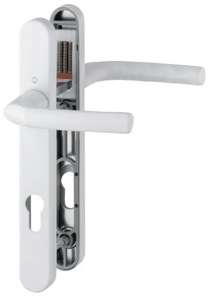HOPPE Birmingham Short Fixing Aluminium UPVC Door Handles, White, 70mm