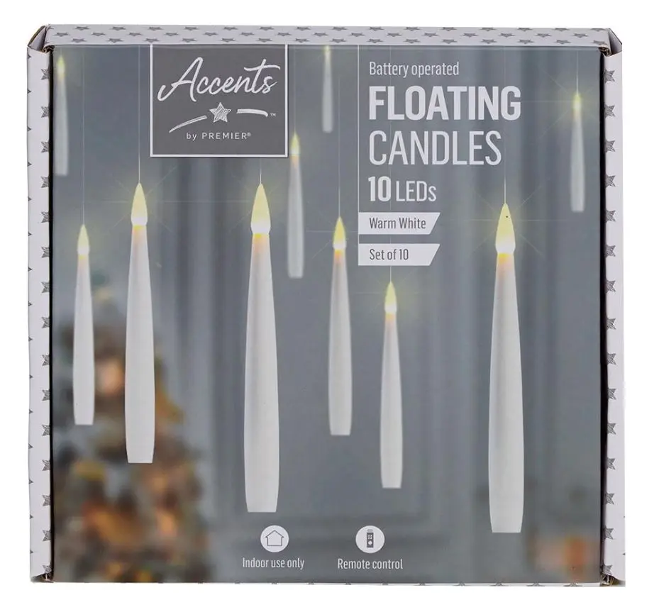 Raraion 15cm Flickerbright LED Floating Candles with Timer - Pack of 10