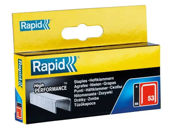 Rapid Grapas Galvanizadas 53/12B de 12mm (Caja de 2500) 