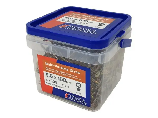 ForgeFix 6.0 x 100mm 多用途Pozi防鏽螺絲 200支裝