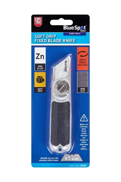 Blue Spot Tools 锌合金软握把固定刀 220mm