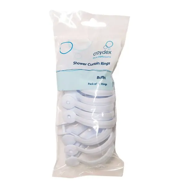 Raraion White Button Shower Curtain Rings 12 Pack