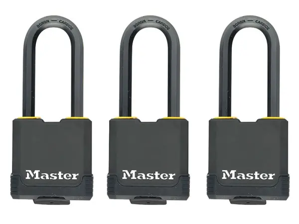 Master Lock Excell Weather Tough Glas Pagóide 45mm, Eochracha Comhionanna x 3