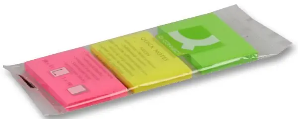 Q CONNECT - Nota Melekit Neon 50x40mm - 50 Keping (Pek 3)