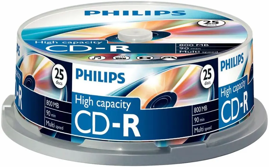 Philips 800MB CD-R Blank Discs, Spindle Pack of 25