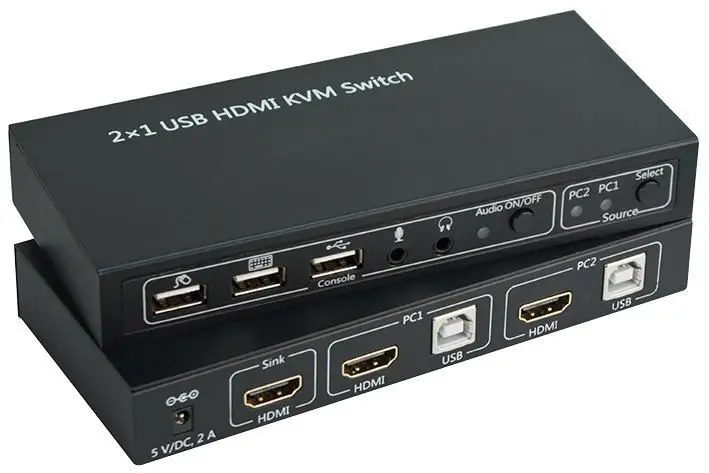 Pro Signal מתג KVM עם 2 יציאות HDMI ו-USB