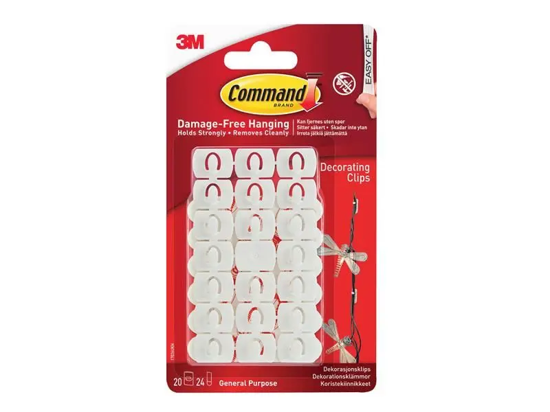 Command White Decorating Clips, Pack of 20