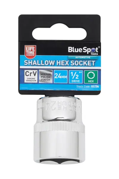 Blue Spot Tools 24mm 浅型六角套筒（1/2英寸驱动）