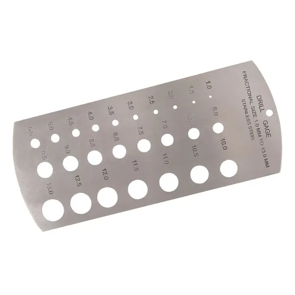 Silverline Drill Gauge for Twist Drills, 1-13mm, Stainless Steel