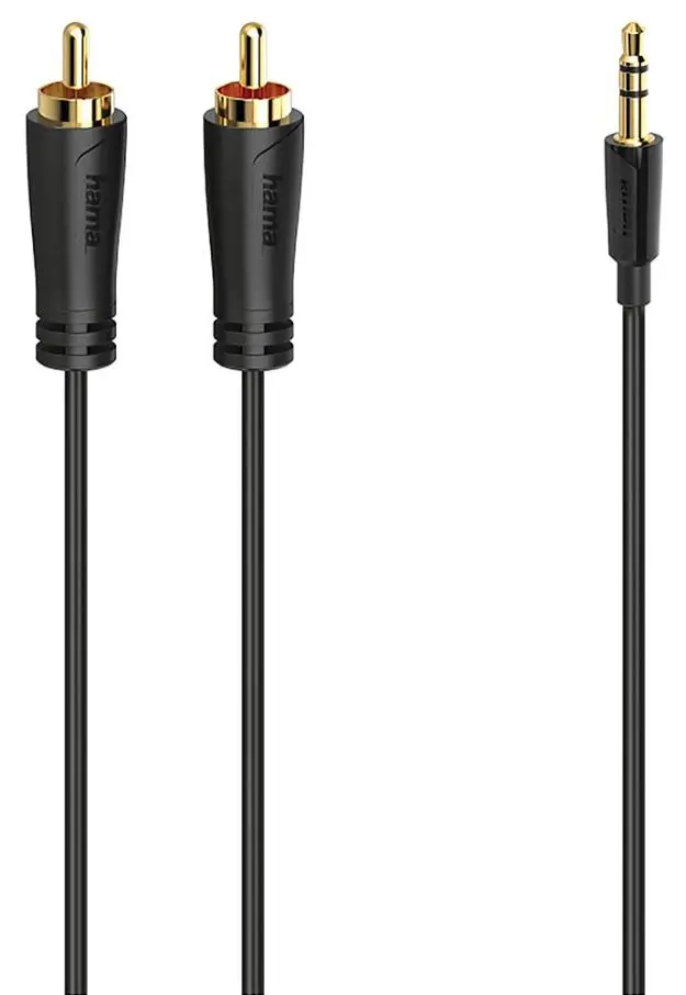 HAMA - Câble audio 3,5 mm vers RCA plaqué or, 1,5 m