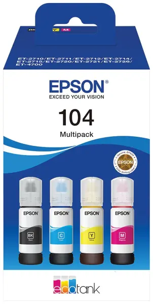 Epson EcoTank 104 Multipack Ink Refill Bottles