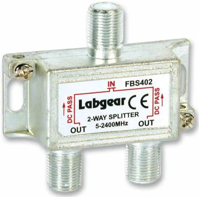 LABGEAR 2-Way Rozbočovač signálu s Power Pass, 5-2400MHz