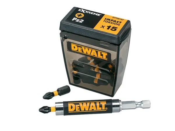 Dewalt Extreme Impact Torsion Bits PZ2 mit Halter (15-teilig im Tic Tac-Box)