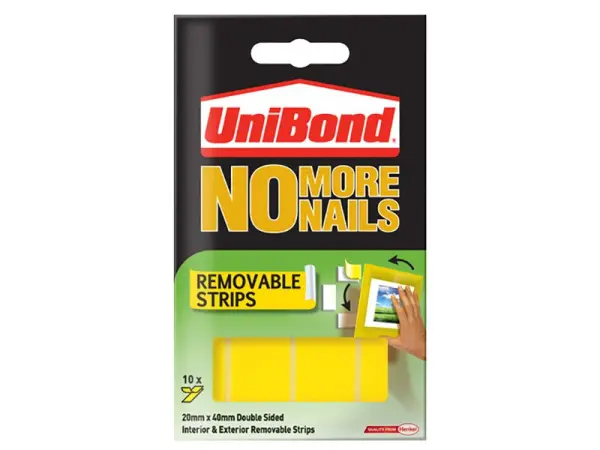 UniBond No More Nails Indoor Removable Mounting Tape, Pack of 10