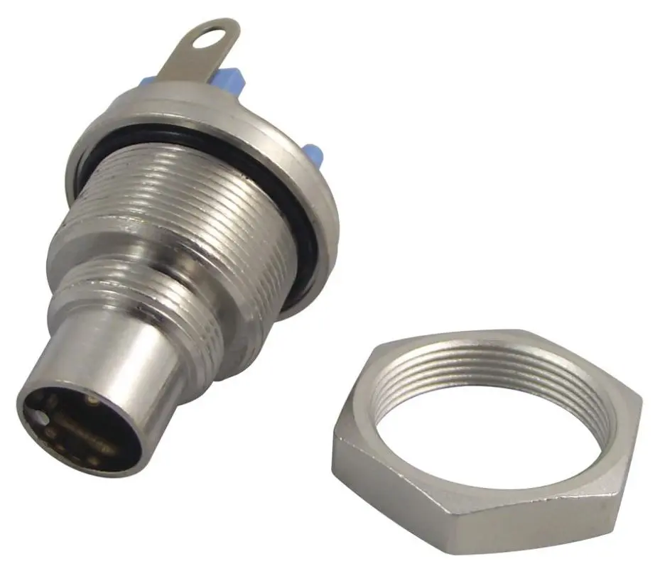 TE Connectivity T01 Series 5-Way Panel Mount Plug, Gold Plated