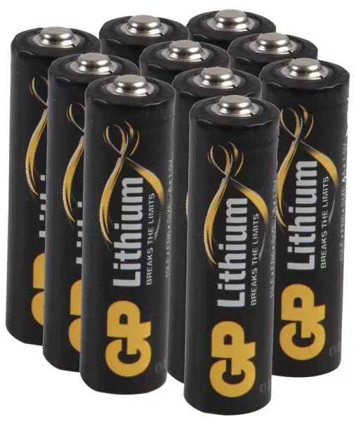 GP リチウムAA電池 10個パック 1.5V 3.1Ah 長期保存可能