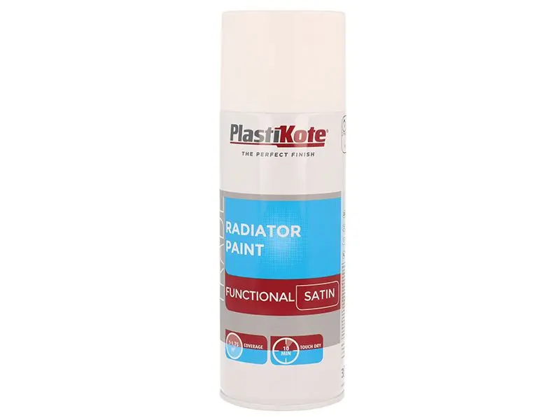 PlastiKote Trade Radiator Spray Paint, Satin White, 400ml