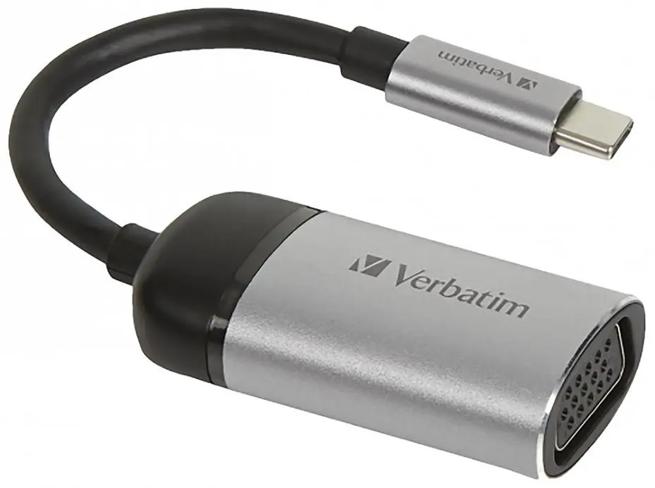 VERBATIM USB-C to 1080p VGA アダプター フルHD対応