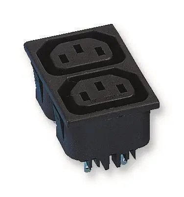 Bulgin Dual IEC C13 Outlet Snap-In Flange Mount 15A 250V AC