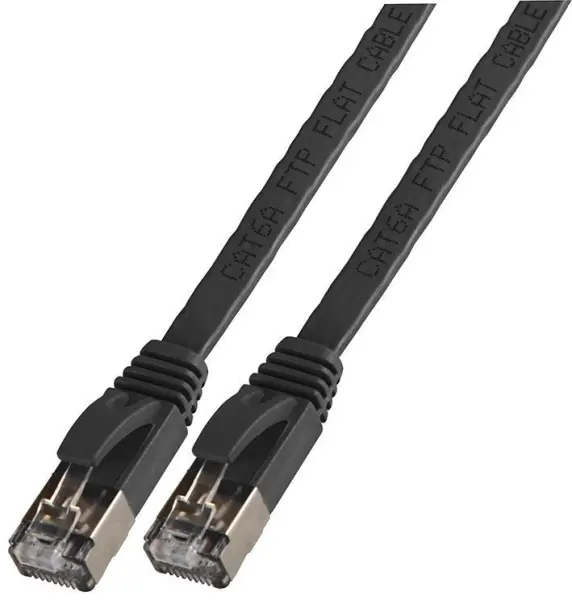 Pro Signal Flat Cat6a STP Ethernet Patch Lead, 1m Black