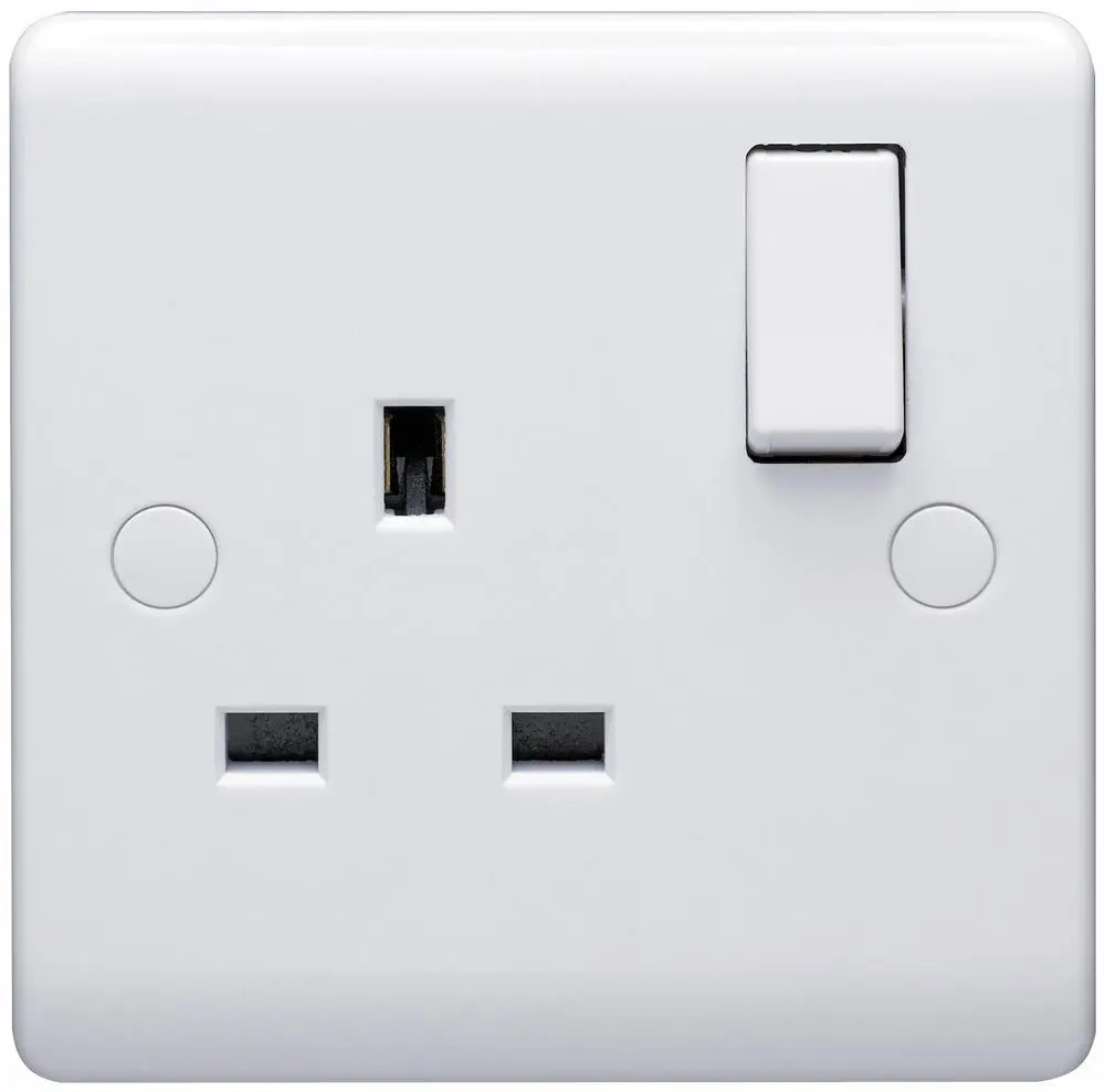 VOLEX ACCESSORIES Enchufe con Interruptor 1 Módulo Blanco, Cumple BS 1363-2