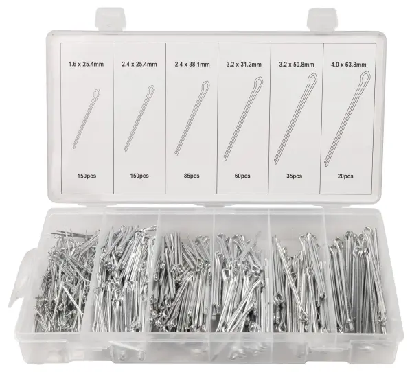 Duratool Split Pin (Cotter Pin) Assortment Pack, 500 Piece