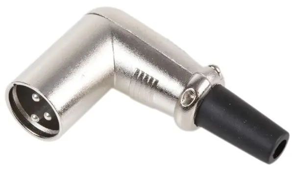 PRO SIGNAL Conector XLR 3 Polos en Ángulo Recto (90 Grados)
