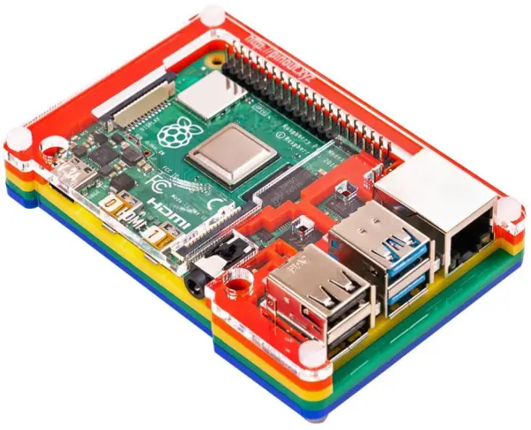 Pimoroni Pibow Coupe 4 Case for Raspberry Pi 4 B, Rainbow Acrylic