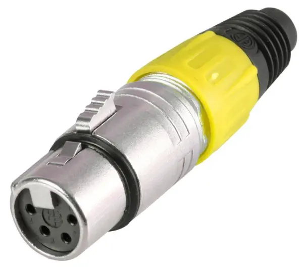 PRO SIGNAL - 4-Pin XLR Πρίζα, Κίτρινη, Εγκατάσταση σε Καλώδιο