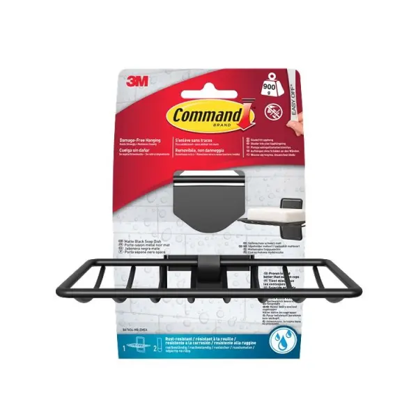 Command™ Bathroom Soap Dish Matte Black