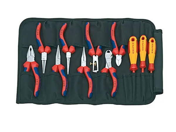Knipex 11-delig tangen- en schroevendraaierset in gereedschapsrol
