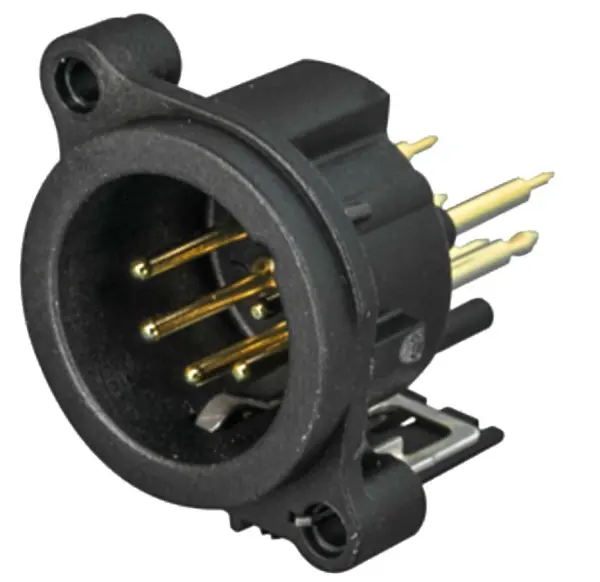 NEUTRIK XLR Panel Receptacle, 5 Pole, PCB Mount