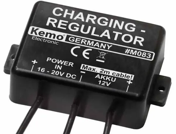 Kemo Régulateur de charge pour batterie 12V DC, Solaire & Véhicule