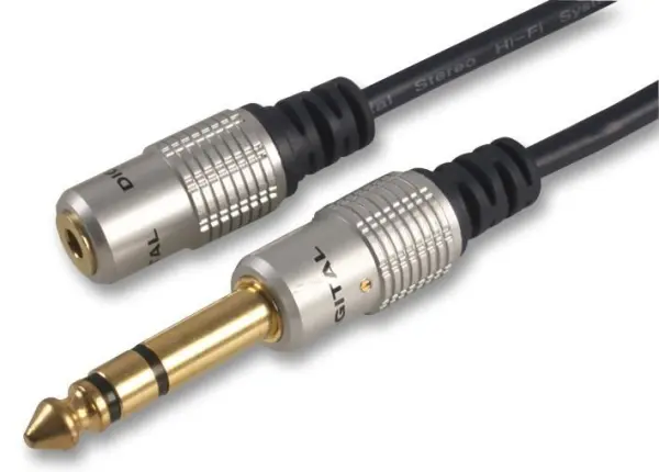 PRO SIGNAL - Kabel Penukar Jack Stereo 3.5mm ke 6.35mm (1/4''), 300mm Hitam