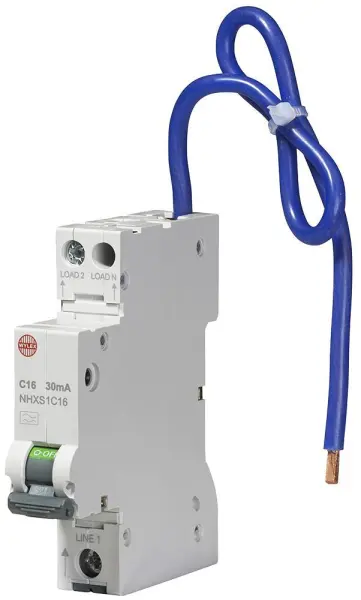 Wylex RCBO 16A 30mA, Tipo C, Módulo Único