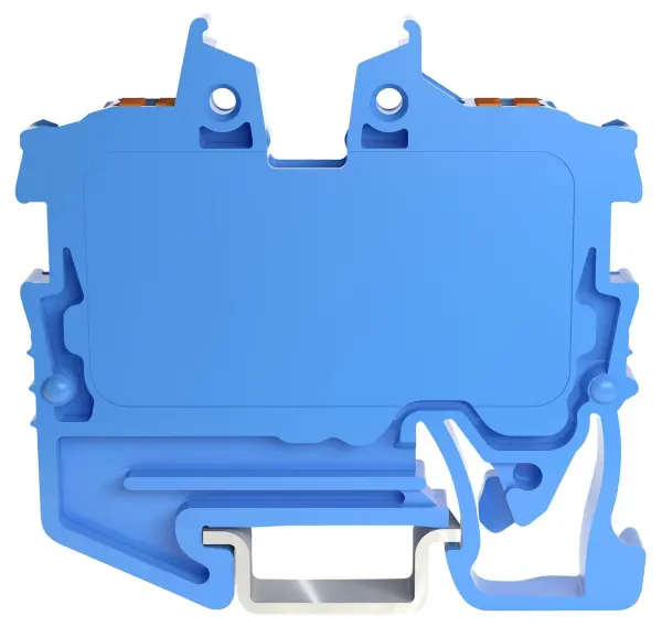 WAGO 2 Conductor Through DIN Rail Terminal Block with Push-In Clamp - Blue