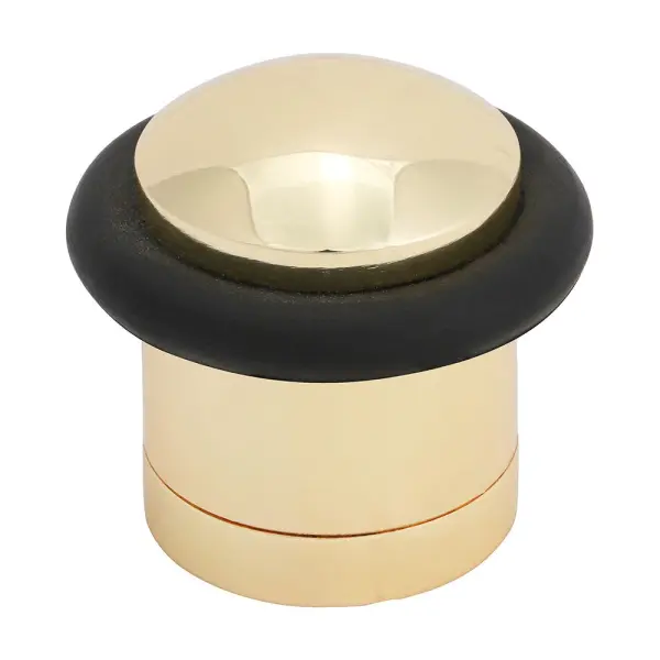 Timco Cylinder Door Stop, Polished Brass, 41mm