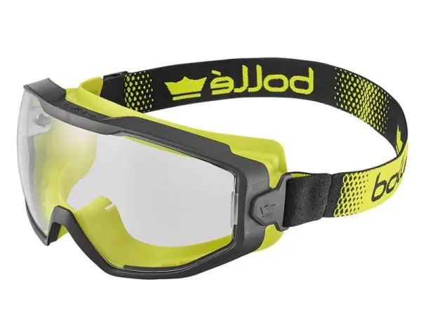 Bolle Spectrum Platinum Vented Safety Goggles, Black/Yellow