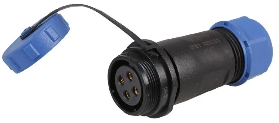 PRO ELEC 4極ネジ式インラインソケットコネクタ 7-12mm IP68