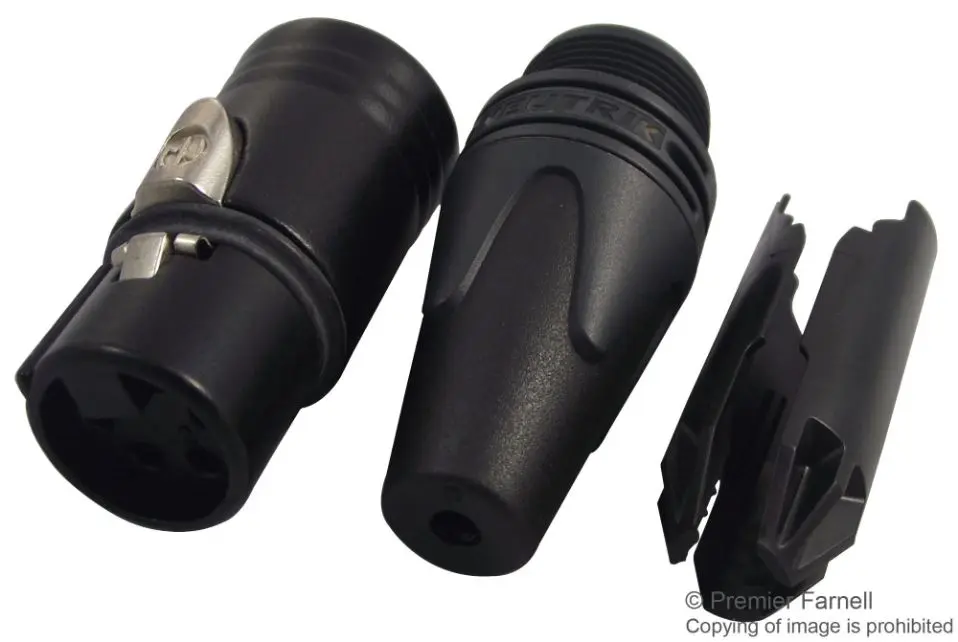 NEUTRIK XLR Υποδοχή, 4 Πόλων, Μαύρη, Προσάρτηση Καλωδίου
